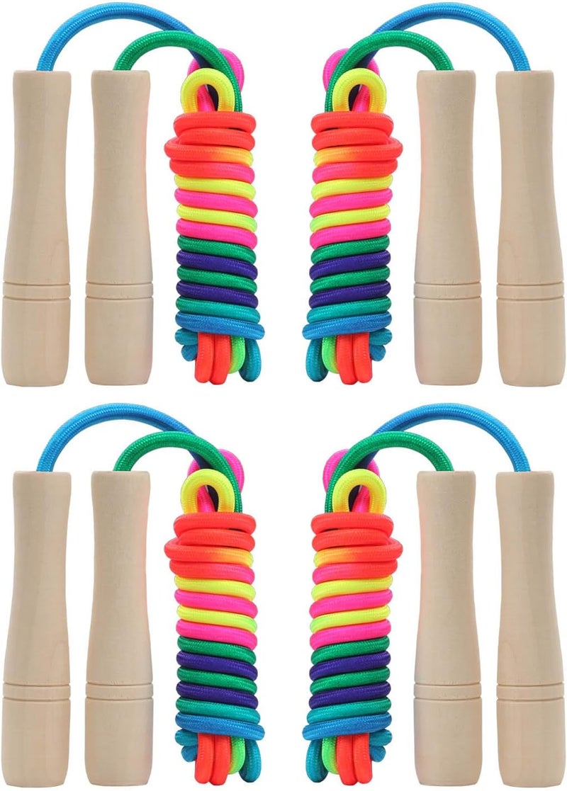 AUMCDIK Jump Rope for Kids, Adjustable Toddler Jump Rope with Wooden Handle and Cotton Rope, Cute Skipping Rope for Boys and Girls Fitness Workout Exercise 8.5 Ft(Pink) - Image 1